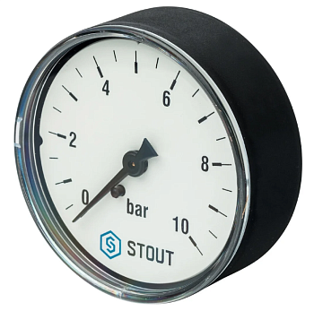 Манометр аксиальный корпус Dn 63 мм 1/4" 0...10 бар STOUT